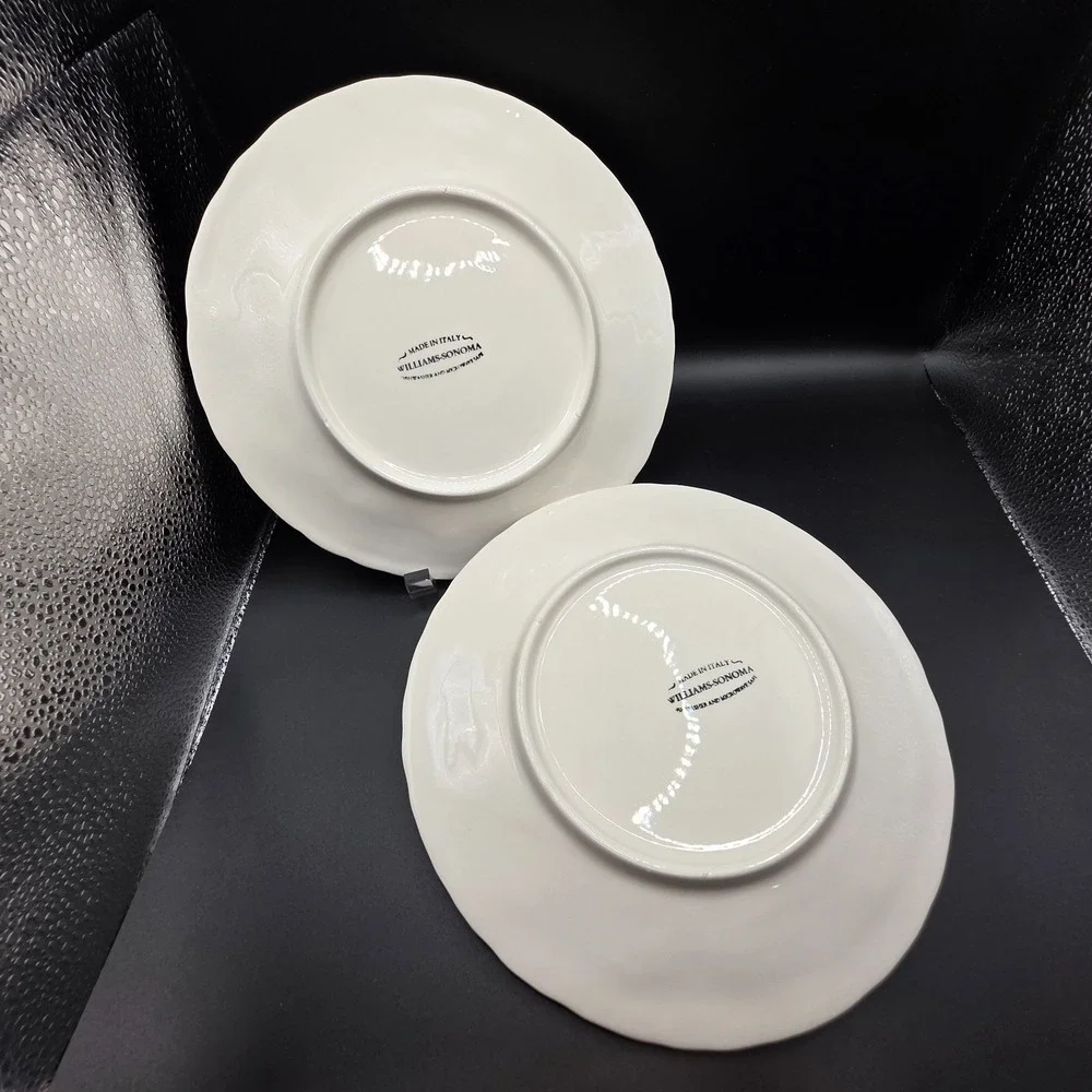 Williams-Sonoma Napa Cream Salad Plates Embossed Grape/Leaves 9